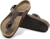 FITORY Mens Cork Thong Slides Sandal with Adjustable Buckle Straps Size 7-13.5